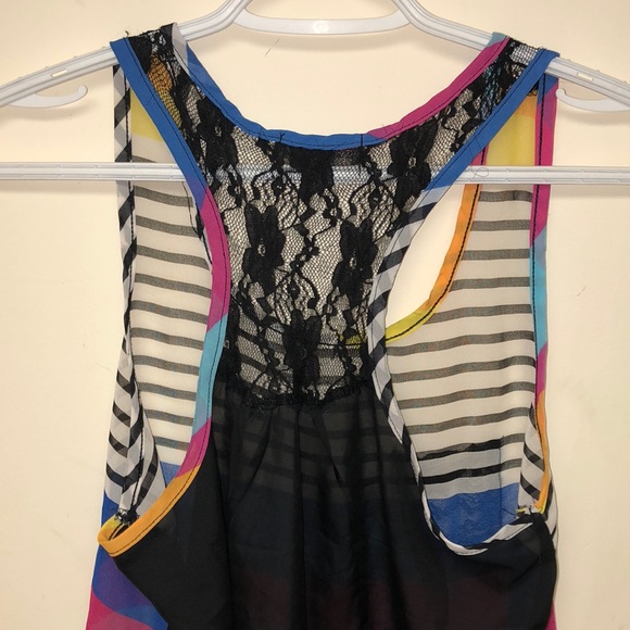 Sheer multicolored striped Tank Medium - Picture 5 of 8